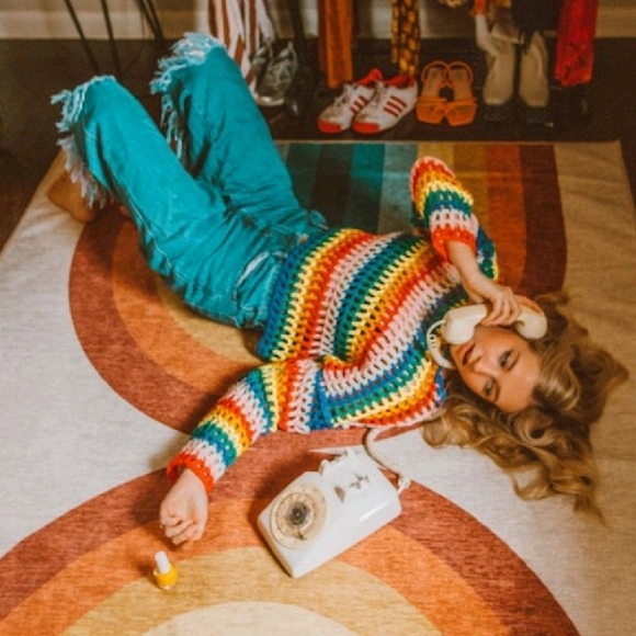 FIshnet Multi Color Sweater Top - Picture 1 of 5